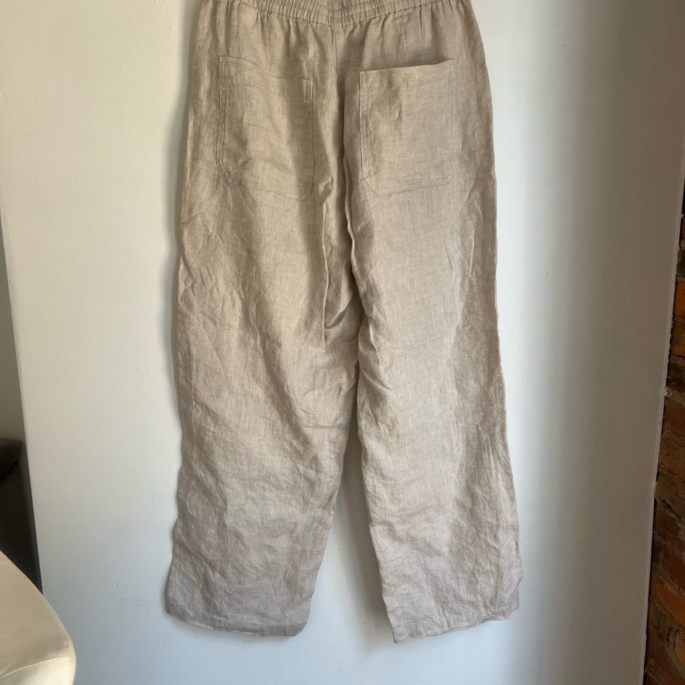 Banana Republic The Getaway straight leg linen pants M - Picture 8 of 10